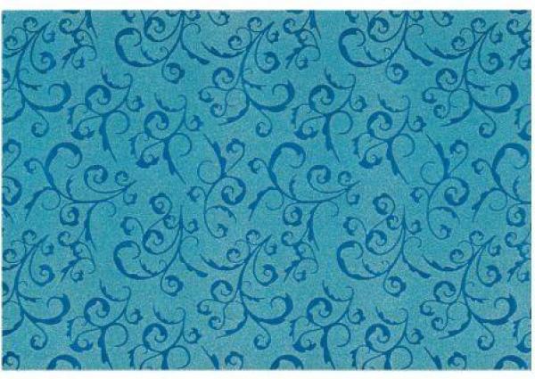 Glitzerkarton 50x70cm (250g/m) ""Blaue Ornamente"" 5 Bögen""